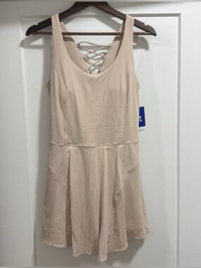 Athletic Crisscross Back Tank Top Dress with Built in sports bra & shorts - NWT